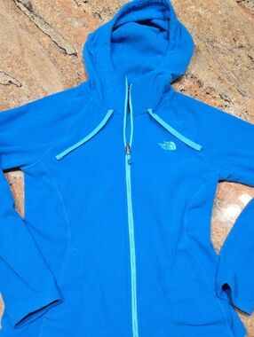 The North Face Electric Blue Hooded Fleece Jacket Size Small